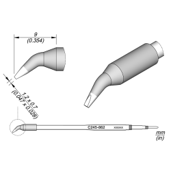 JBC C245 862 TIP CARTRIDGE *20 mm longer Chisel Bent 1.2 x 0.7 L