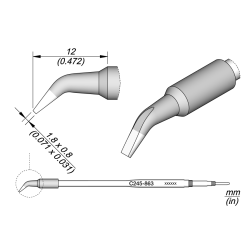 JBC C245 863 TIP CARTRIDGE *20 mm longer Chisel Bent 1.8 x 0.8 L