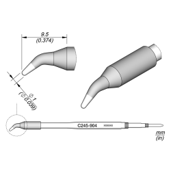 JBC C245 904 TIP CARTRIDGE 1 mm Conical Bent Diam. 1