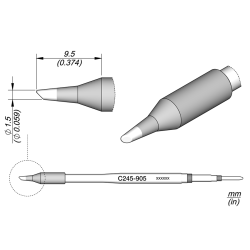 JBC C245 905 TIP CARTRIDGE 1.5 mm Cartridge Bevel Diam. 1. 5