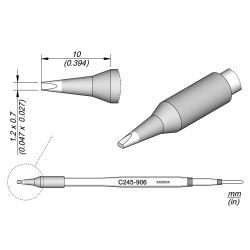 JBC C245 906 TIP CARTRIDGE 1.2 x 0.7 mm Cartridge Chisel 1. 2 x 0. 7