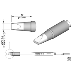 JBC C245 911 TIP CARTRIDGE 3.2 x 1.2 mm Cartridge Chisel 3. 2 x 1. 2