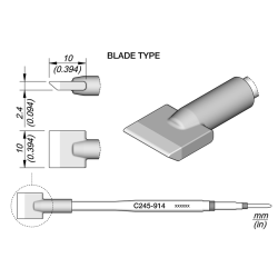 JBC C245 914 TIP CARTRIDGE A = 10 mm Cartridge Blade 10 S1