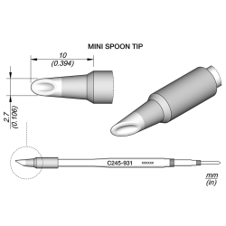 JBC C245 931 TIP CARTRIDGE A = 2.7 mm Cartridge Mini Spoon Diam. 2. 7