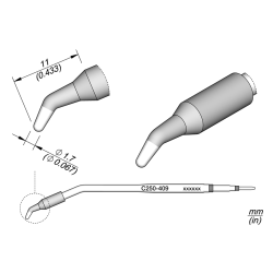 JBC C250 409 TIP CARTRIDGE 1.7 mm Conical Bent Diam. 1.7 for AL250 & AP250