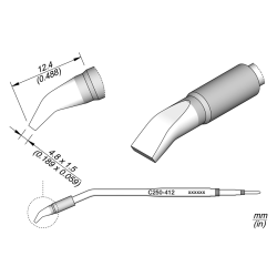 JBC C250 412 TIP CARTRIDGE 4.8 x 1.5 mm Chisel Bent 4.8 x 1.5 for AL250 & AP250