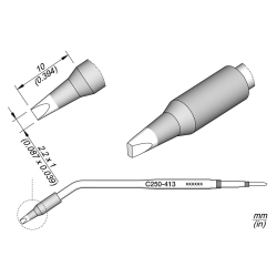 JBC C250 413 TIP CARTRIDGE 2.2 x 1 mm Cartridge Chisel 2.2 x 1 S2 for AL250 & AP250