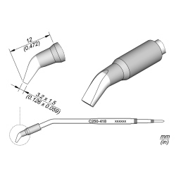 JBC C250 418 TIP CARTRIDGE 3.2 x 1.5 mm Chisel Bent 3.2 x 1.5  for AL250 & AP250