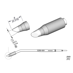 JBC C250 424 TIP CARTRIDGE 3 mm Cartridge Bevel Diam. 3 for AL250 & AP250