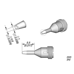 JBC C360 011 TIP A = 1 mm B = 0.6 mm Pad Cleaning Diam. 0.6 Pad