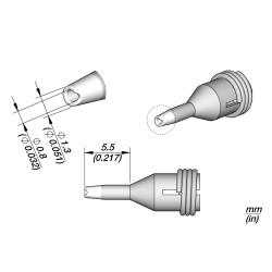 JBC C360 012 TIP A = 1.2 mm B = 0.8 mm Pad Cleaning Diam. 0.8 Pad