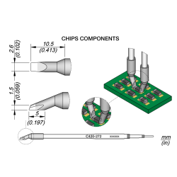 JBC C420 272 TWEEZER CARTRIDGE A = 2.6 mm Cartridge Chip 2.6
