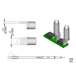 JBC C420 273 TWEEZER CARTRIDGE A =  4.0 mm Cartridge Blade 4.0