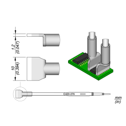 JBC C420 276 TWEEZER CARTRIDGE A = 10.0 mm Cartridge Blade 10.0