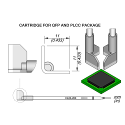 JBC C420 280 TWEEZER CARTRIDGE A = 11.0 mm Cartridge QFP 11