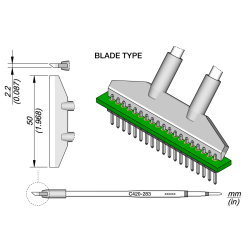 JBC C420 283 TWEEZER CARTRIDGE A = 50 mm Cartridge Blade 50