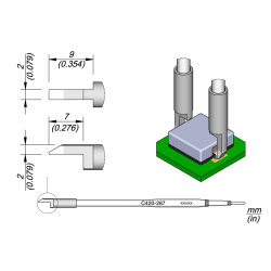 JBC C420 287 SOLDER TIP CARTRIDGE 2 mm Cartridge Chip 2