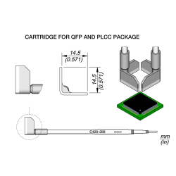 JBC C420 288 TIP CARTRIDGE A = 14.5 mm Cartridge QFP 14.5