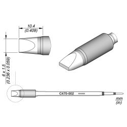 JBC C470 002 TIP CARTRIDGE 6 x 1.5 mm Cartridge Chisel 6 x 1. 5