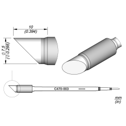 JBC C470 003 TIP CARTRIDGE 7.5 mm Cartridge Bevel Diam. 7. 5