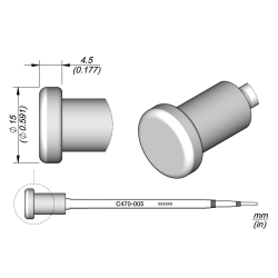 JBC C470 005 TIP CARTRIDGE Diam. 3.5 mm Conical Bent Diam. 3.5