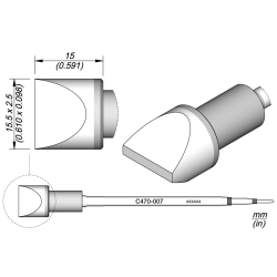 JBC C470 007 TIP CARTRIDGE 15.5 x 2.5 mm Cartridge Chisel 15.5 x 2.5