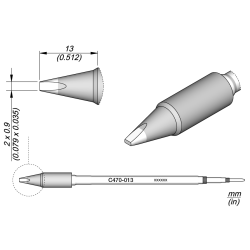 JBC C470 013 TIP CARTRIDGE 2 x 0.9 mm Cartridge Chisel 2 x 0. 9