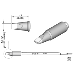 JBC C470 014 TIP CARTRIDGE 4 x 1.3 mm Cartridge Chisel 4 x 1. 3 S1