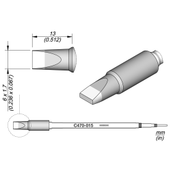 JBC C470 015 TIP CARTRIDGE 6 x 1.7 mm Cartridge Chisel 6 x 1. 7