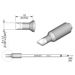 JBC C470 017 TIP CARTRIDGE 5 X 1.2 mm Cartridge Chisel 5 x 1. 2