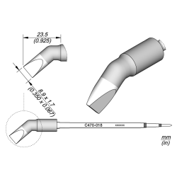 JBC C470 018 TIP CARTRIDGE 8.9 x 1.7 mm Chisel Bent 8.9 x 1.7