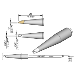 JBC C470 020 TIP CARTRIDGE Diam. 2.4 mm Cartridge Barrel Diam. 2.4