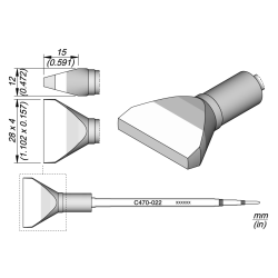 JBC C470 022 TIP CARTRIDGE 28 x 4 mm Cartridge Chisel 28 x 4