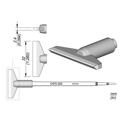 JBC C470 023 SOLDER TIP A = 2.4 mm B = 32.2 mm Cartridge Blade 32