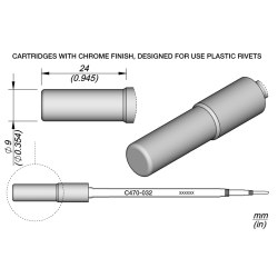 JBC C470 032 TIP CARTRIDGE A = 9 mm B = 24 mm Heat Stacking Diam. 9