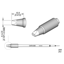 JBC C470 035 TIP CARTRIDGE 4 x 2.5 mm Cartridge Chisel 4 x 2. 5