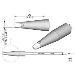 JBC C470 040 TIP CARTRIDGE Cartridge Chisel 4 x 1. 3 S2