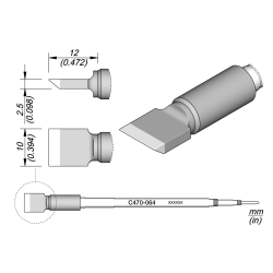 JBC C470 064 CARTIDGE BLADE A = 2.5 mm B = 10 mm Cartridge Blade 10