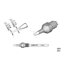 JBC C560 011 DESOLDER TIP A = 1.4 mm B = 0.6 mm Pad Cleaning Diam.0.6