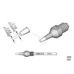 JBC C560 012 DESOLDER TIP A = 1.8 mm B = 0.8 mm Pad Cleaning Diam.0.8