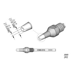 JBC C560 013 DESOLDER TIP A = 2.7 mm B = 1 mm Pad Cleaning Diam. 1