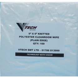 V Tech SMT 9 x 9" Knitted Polyester Cleanroom Wipes (PK of 150)